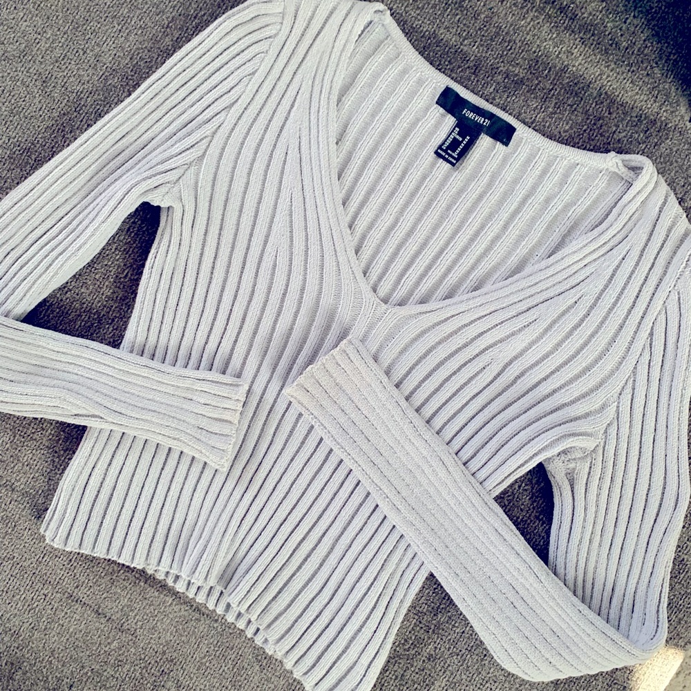 Forever 21 ribbed v-neck knit sweater